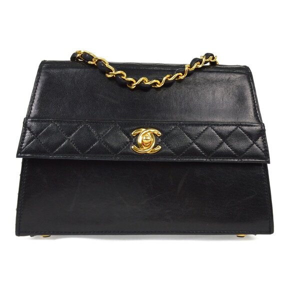 Chanel Black Lambskin Straight Flap Shoulder Bag NQ00152 - Picture 1 of 7